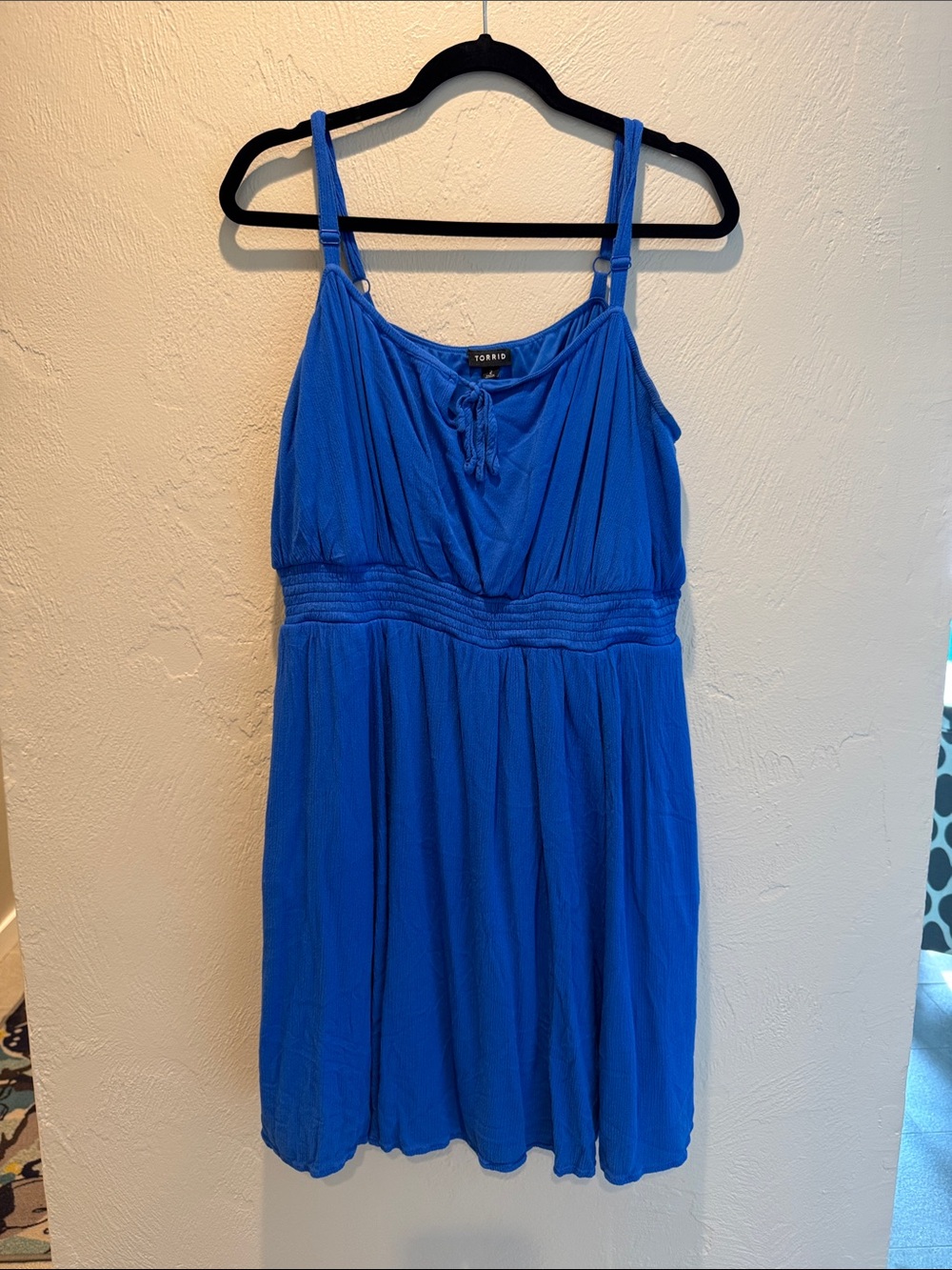 torrid Cobalt Blue Smocked Waist Spaghetti Strap Dress with Pockets
